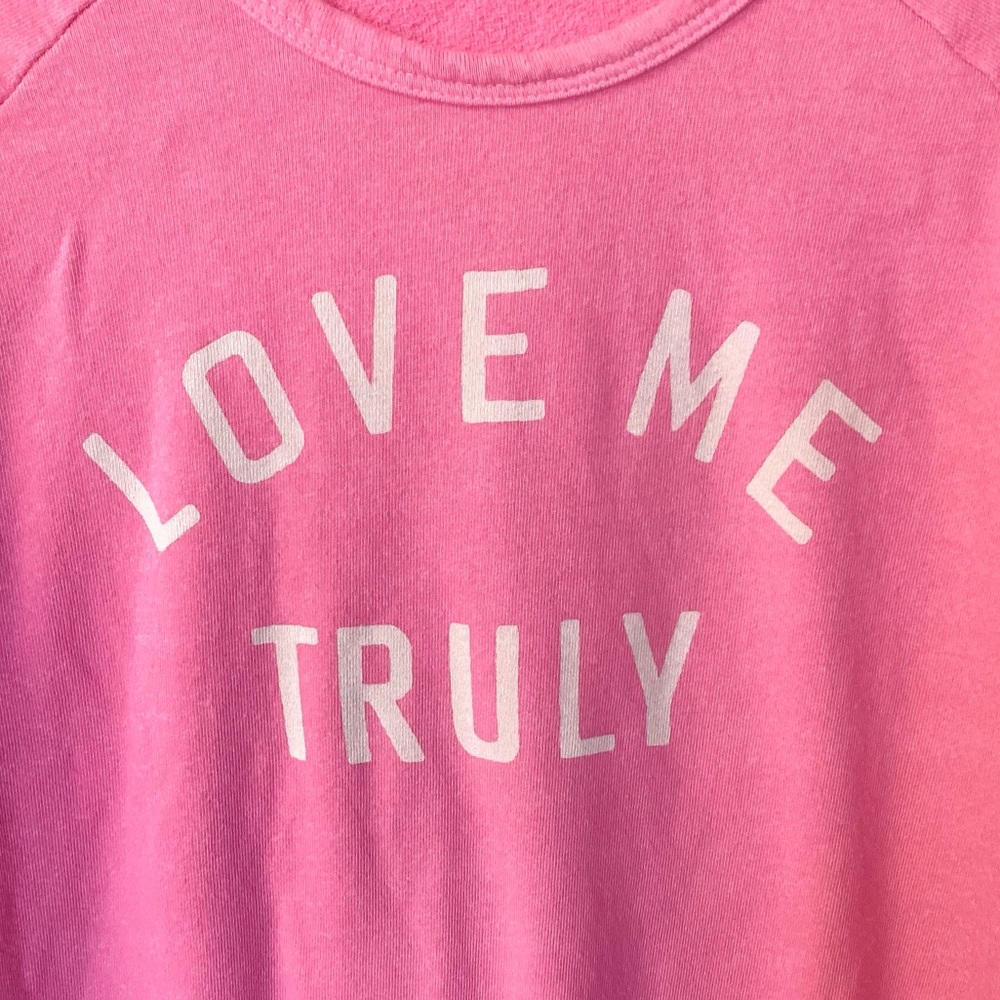 Sundry Love Me Truly Raglan Pullover Sweatshirt - Pink - M - Picture 2 of 7